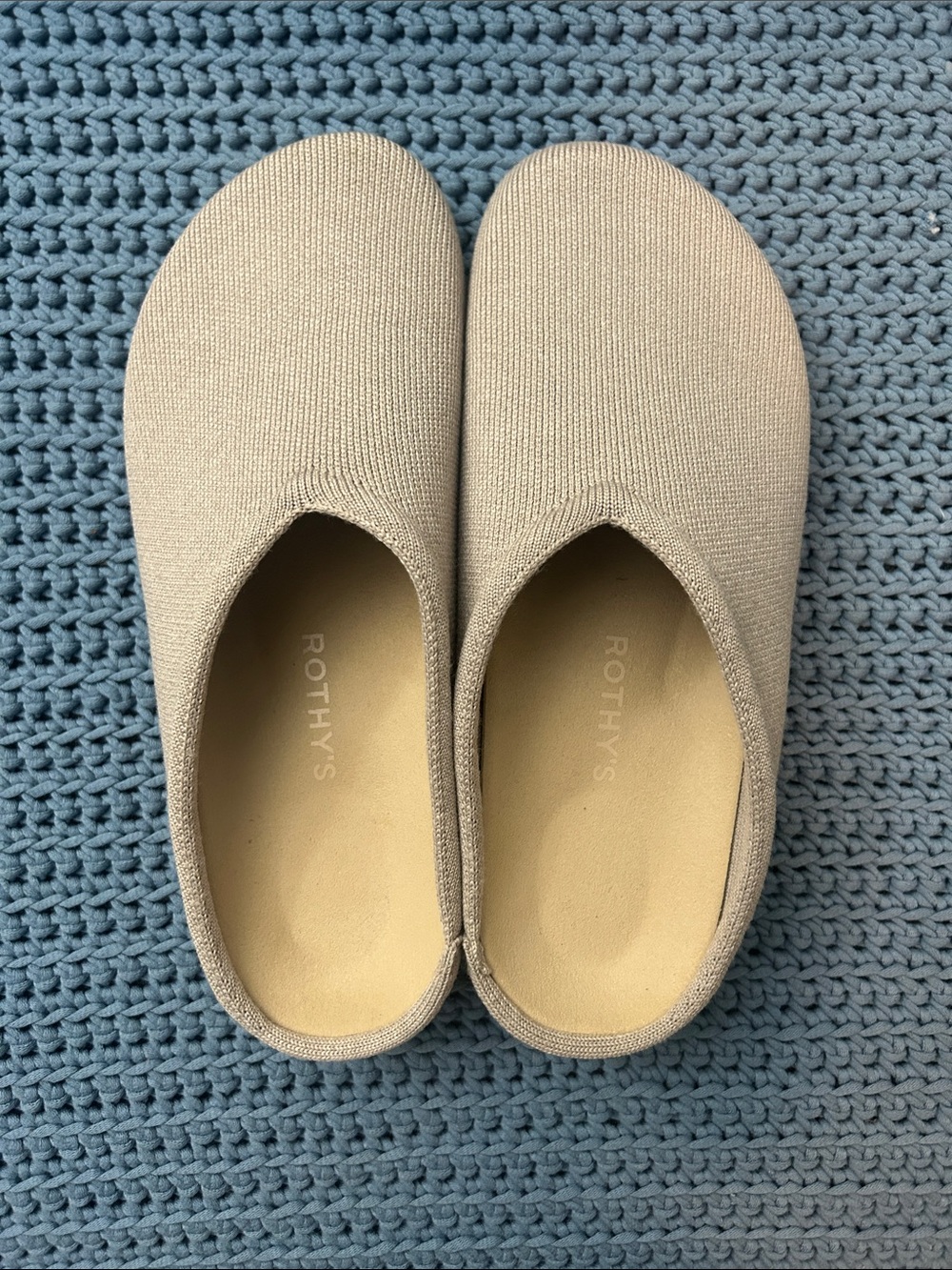 Rothy's Neutral Knit Slip-On Flats in Light Taupe